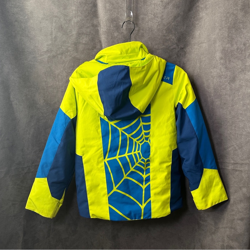 Spyder Boys Challenger Ski Jacket Sharp Lime Size 12 Insulated Winter Coat - Picture 15 of 17